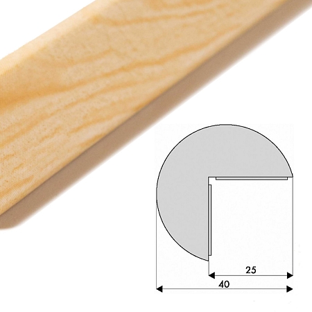 Ochranný profil 2, přírodní dřevo, Ø 4 cm × 100 cm